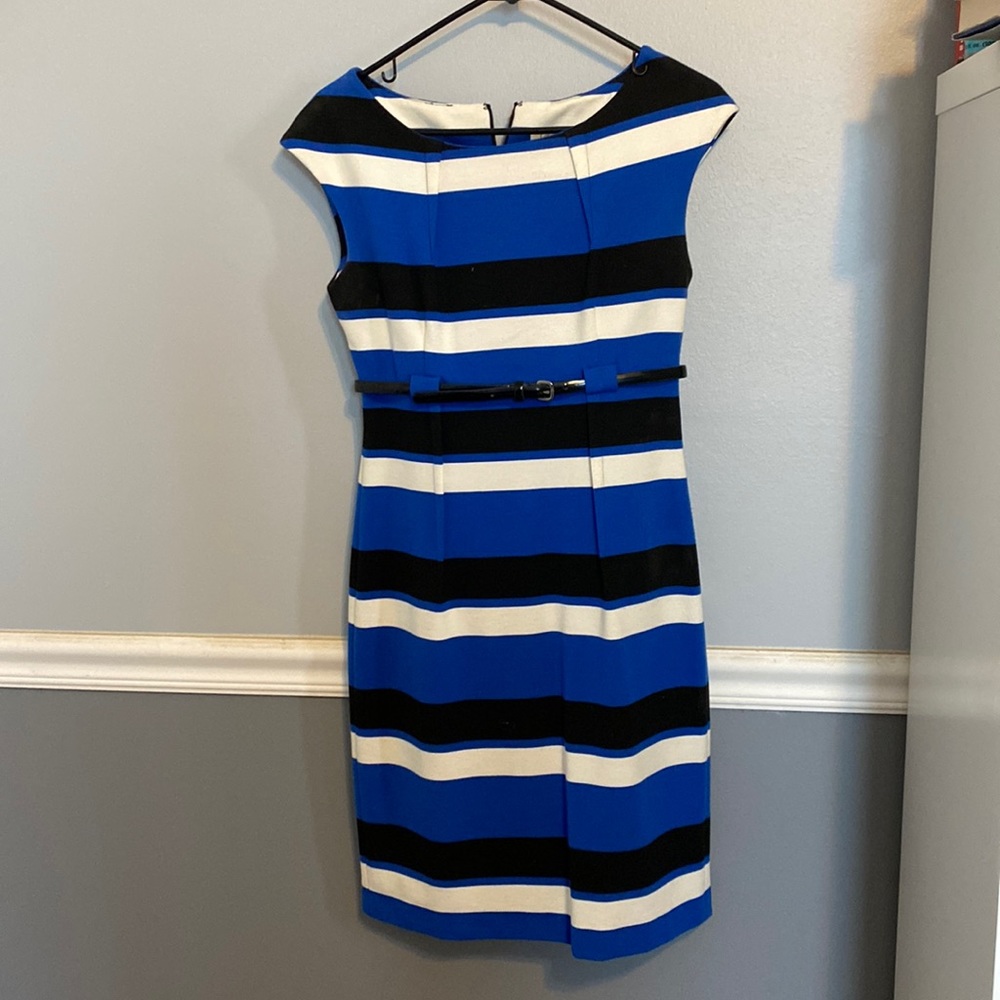 Calvin Klein blue striped dress